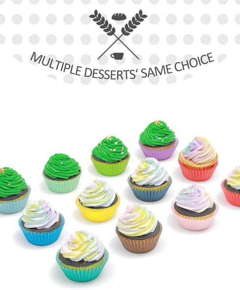 qiqee Cupcake Liners Muffin Cupcake Cups 300-Count Food Grade 12 Solid Color Cupcake Papers Baking Cups Cupcake Wrappers...