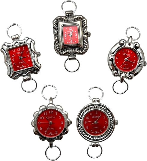 NIMI 5-Piece Elegant Colorful Watch Face Set for Beading and Jewelry Making (Red)...