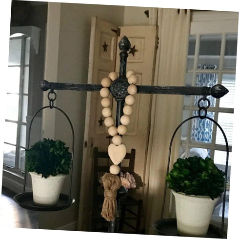 Garneck Wood Bead Garland,Farmhouse Tassels Beads, Rustic Country Decor Prayer Beads for Home Door Knob Christmas Decoration...