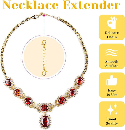 Chain Extenders for Necklaces, Anezus 10pcs Jewelry Extenders for Necklaces, Stainless Steel Chain Extenders for Necklace, Bracelet and Anklet (As...