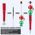 Whaline 24Pcs Red Green Gold Beadable Pen 3 Colors Bead Ballpoint Pen Gel Ink Pen Retractable Writing Pens Beaded Crafting Pens with Extra Refills...