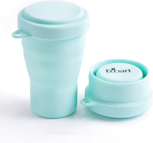 Silicone Collapsible Travel Cup for Outdoor Camping and Hiking Big Capacity With Lid (1 Pack) (Green)...