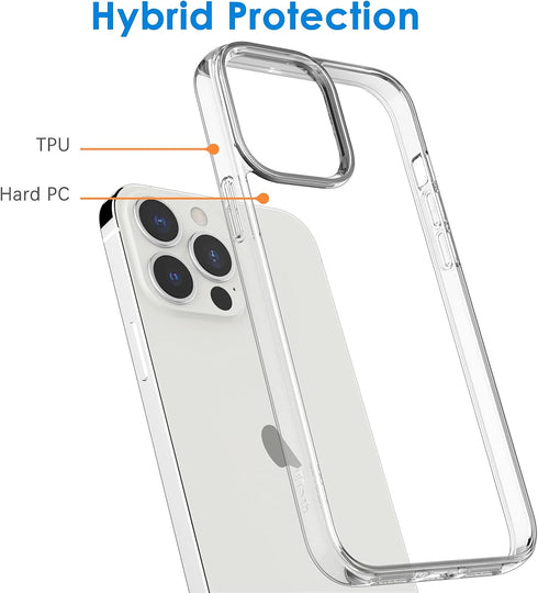 JETech Case for iPhone 13 Pro 6.1-Inch, Non-Yellowing Shockproof Phone Bumper Cover, Anti-Scratch Clear Back (Clear)...