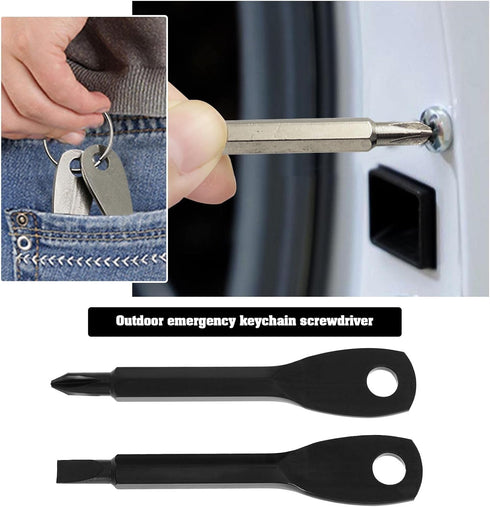 4Pcs Portable Keychain Screwdriver Stainless Steel Multi-Function Key Rings Screwdriver Mini Screwdriver Tool Set Hand Tools Kit...