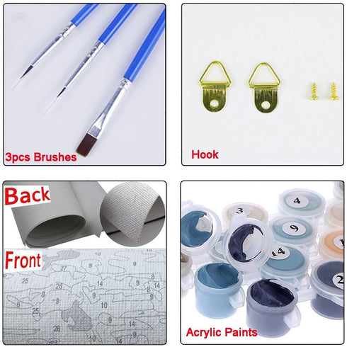 Newsight Paint by Numbers for Adults & Kids & Beginners DIY Acrylic Painting Gift Kits Drawing Paintwork with Paintbrushes(16 * 20 inch Street Und...