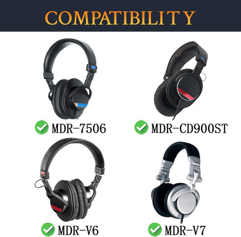 SOULWIT Earpads Replacement for Sony MDR-7506 MDR-V6 MDR-V7 MDR-CD900ST Monitor Headphones, Ear Pads Cushions with Softer High-Density Foam - 7506...