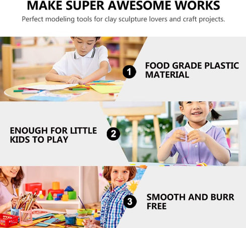 4pcs Clay Rolling Pin Soft Clay Plasticine Dough Modelling Roller Sticks Children Clay and Dough Playing Tools Kids Playdough Kit...