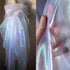 3 Yard Magic Rainbow Laser Gradient Organza Lace Fabric,Iridescent Holographic Gauze Fabric for Wedding Dress,Curtain,Photography Background,Party...