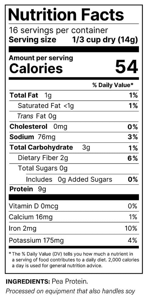 Plant Basics - Hearty Plant Protein - Unflavored Crumbles, 8 oz, Made from Peas, Non-GMO, Gluten Free, Low Fat, Low Sodium, Vegan, Meat Substitute...