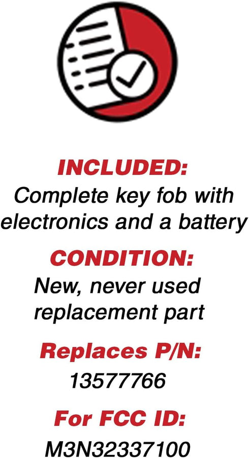 KeylessOption Keyless Entry Remote Control Car Key Fob Replacement for Suburban Tahoe M3N-32337100 (Pack of 2)...