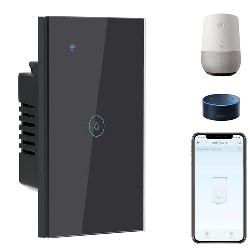 BSEED Smart Water Heater Switch,Work with Amazon Alexa,Google Assistant,WiFi Touch Switch with Smart Life APP Control and Timing Function,20A Blac...