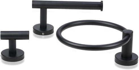 Bathroom Hardware Set 3 Piece-Robe Hook, Hand Towel Holder and Toilet Paper Holder for Bathroom Towel Rack Heavy Duty Towel Hanger Wall Mounted Ba...