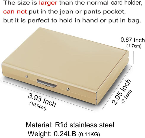 EASTNIGHTS RFID Credit Card Holder Protector Metal Credit Card Wallet Business Card Holder for Men Women Gift Box Package (Gold)...
