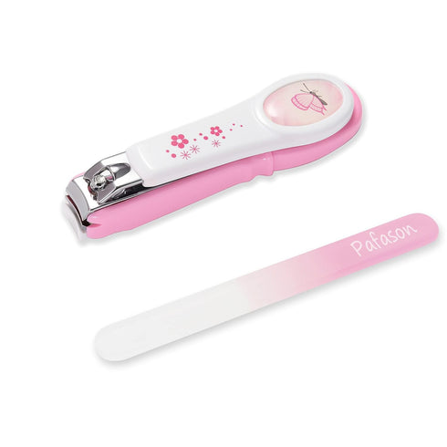 PAFASON Baby Safety Nail Clipper Cutter Trimmer with Nail Catcher and Baby Glass Nail File, Czech Float Glass, Stainless Steel Ideal Gift for Youn...