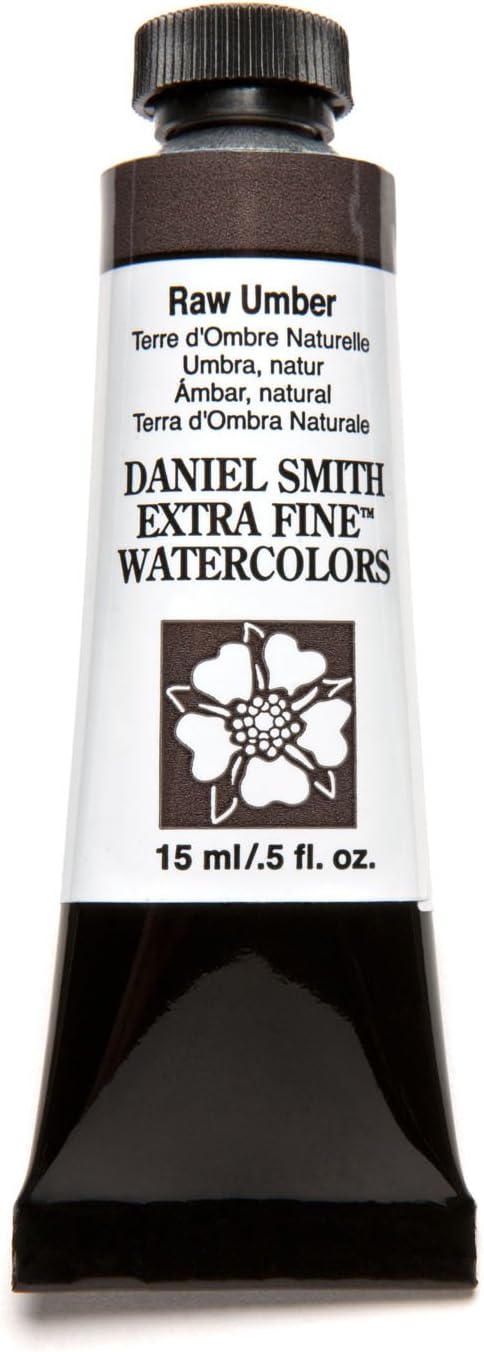 Daniel Smith Extra Fine Watercolor 15ml Paint Tube, Raw Umber (284600097), 0.5 Fl Oz (Pack of 1)...