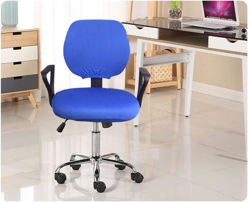 Fdit 2 Pcs Chair Slipcover, Universal Computer Office Chair Backrest Cover Protective Stretchable Rotating Drafting Chair Slipcover (Blue)...