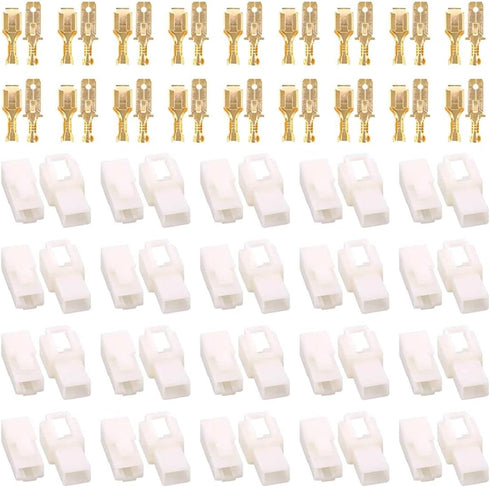 Hilitchi 6.3MM Electrical Automotive Wire Connectors Male Female Socket Plug Terminal for Motorcycle Car (2P-30Sets)...