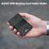 Slim Card Holder, Minimalist Pop Up Wallet for Men | RFID Blocking, Cash Band, 12+ Cards Storage (Black)...