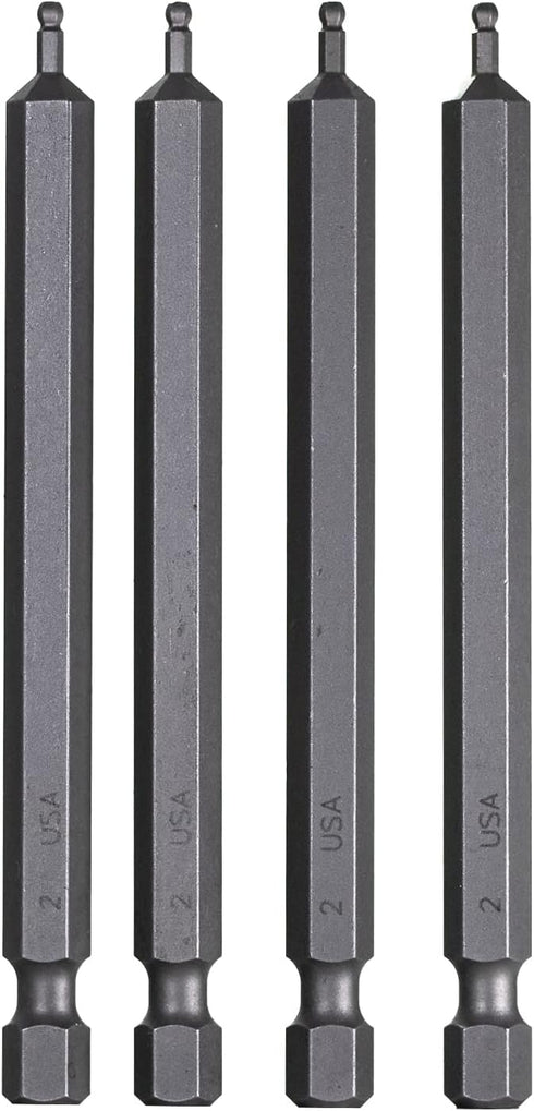 Mayhew Tools 19525-4 USA Metric Ball Hex Power Bit, 2mm x 3.5", 4-Pack...
