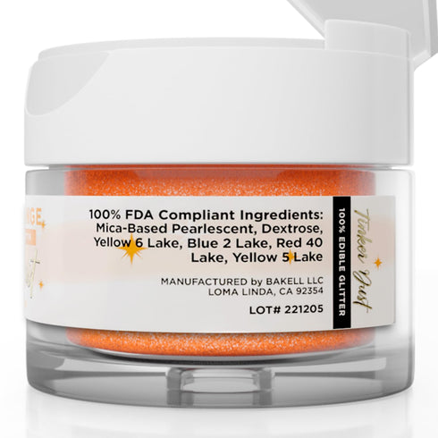 Bakell - Pumpkin Orange Tinker Dust (5g, 1x Jar) Edible Glitter for Food, Desserts, and Beverages!...