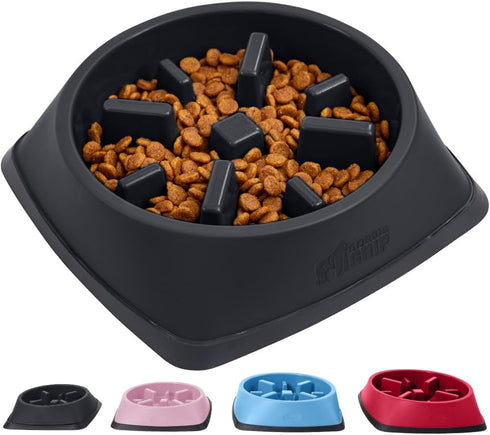 Gorilla Grip Slow Feeder Dog and Cat Bowls, Interactive Puzzle Toy for Dogs and Cats Food Training, Keeps Pets Busy and Prevents Puppy Overeating,...