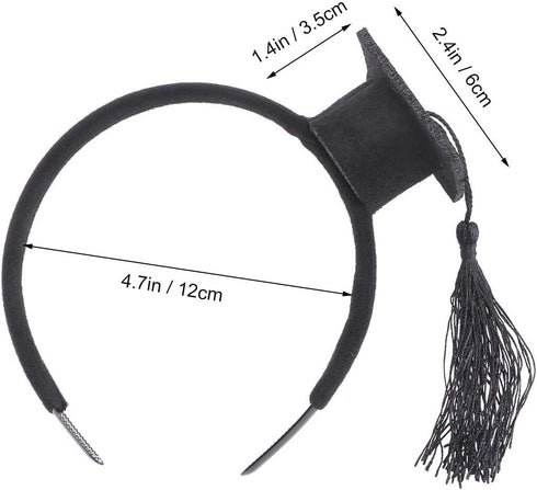 BinaryABC Graduation Hat Headband,Mini Bachelor Cap Headband,Graduation Party Supplies 2024,Graduation Decorations...