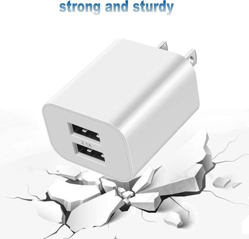 USB Wall Charger Block 2Pack Dual Port Cube Plug Power Charging Adapter Brick for Apple iPhone 15/14/13/12/XS Max/XR/X/8/8 Plus/7/6S/6S Plus/6/SE/...
