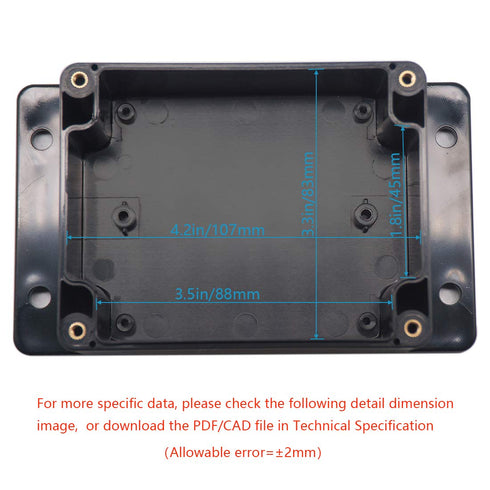 Zulkit Junction Box ABS Plastic Dustproof Waterproof IP65 Universal Electrical Boxes Project Enclosure with Fixed Ear Black 4.5 x 3.5 x 2.2 Inch (...