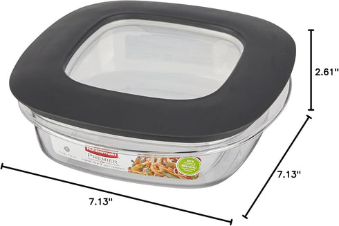 Rubbermaid Premier Easy Find Lids 3-Cup Meal Prep and Food Storage Container, Grey |BPA-Free & Stain Resistant...