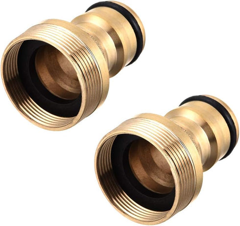 uxcell Brass Faucet Tap Quick Connector M22 M24 UNF Thread Hose Pipe Socket Adapter Fitting for Garden Irrigation System 2pcs...