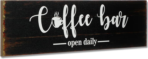 Coffee Bar Sign Wood Coffee Station Decor Rustic Small Wall Art Farmhouse Coffee Wall Decor Wooden Coffee Bar Accessories Wall Hanging Plaque for ...