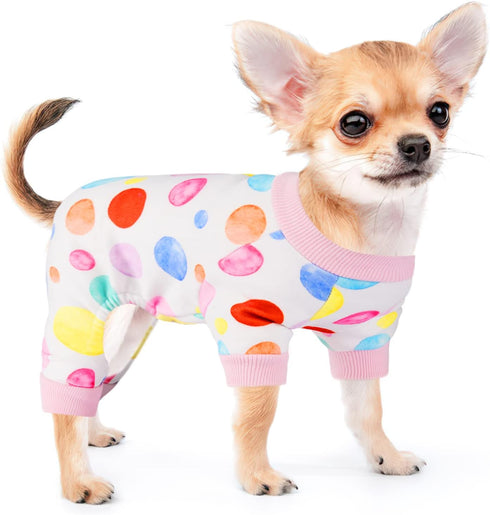 Dog Pajamas for Small Dogs Girl Boy Puppy Pjs Fall Winter Pet Onesies for Chihuahua Teacup Cute Polka Dot Soft Material Stretch Able Cat Clothes O...