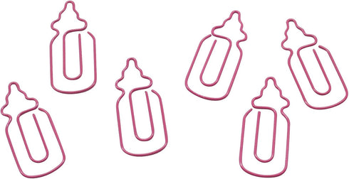 100 Count Baby Bottle Gender Reveal Shaped Paper Clips Great for Paper Clip Collectors or Office Gift - Comes in Round Tin with Lid and Gift Box (...