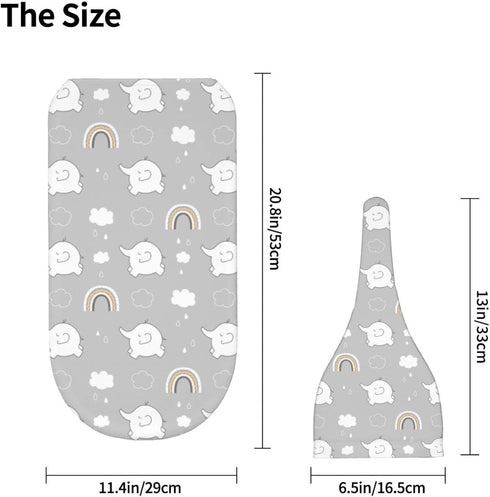 Elephant Grey Rainbow Baby Newborn Swaddling Blanket with Beanie Hat Set, Baby Stuff Newborn Receiving Blanket for Baby Boy Girl Swaddles Wrap for...