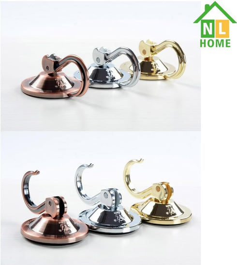 Powerful Wreath Hangers for Window or Glass Door, 4-Pack Powerful Suction Cup Hooks Utility Hooks, Antique Gold...