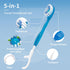 Disposable Mini Travel Toothbrushes, 5-in-1 Pre-Pasted Mini-Brush+Floss+Pick+Tongue Scraper, Prepasted On The Go Toothbrush for Travel, Portable T...