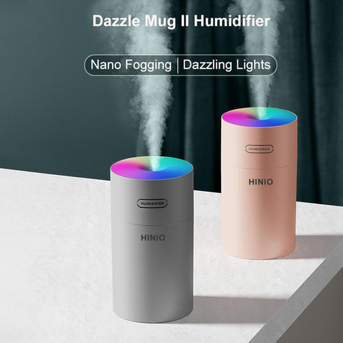 Portable Mini Humidifier, 270ml Small Cool Mist Humidifier with Colorful LED Night Light, USB Personal Desktop Humidifier for Car Office Home Trav...