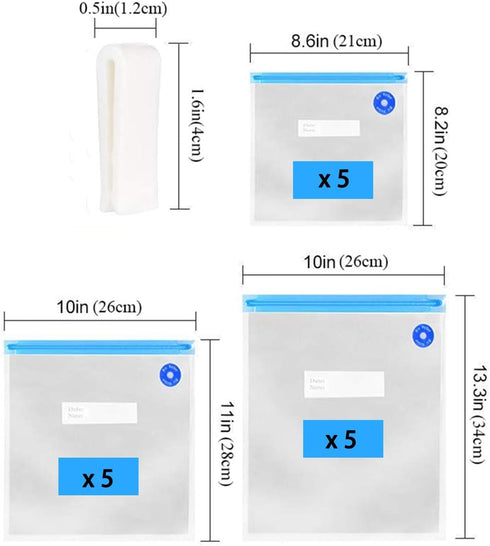 Vacuum Sealer Zipper Bags Sous Vide bags for food BPA Free Reusable Resealable with Air Valve Double Layers Food Storage 3 Sizes15 Pcs...