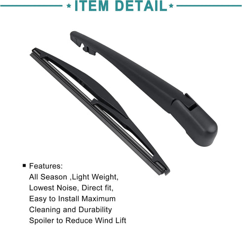 ACROPIX 250mm 10 Inch Rear Window Windshield Wiper Blade Arm Assembly Fit for Mitsubishi Outlander 2010-2014 2016-2018 2pcs Black...