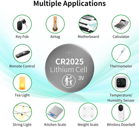 CR2025 Battery (10 pcs)...