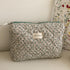 Makeup Bag Cotton Travel Cosmetic Bag Cute Pouch Toiletry Bag Quilted Floral Organizer Bag Large Capacity Coquette Aesthetic Portable Storage Zipp...