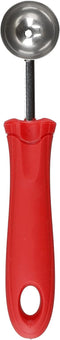 KitchenCraft Melon Baller Fruit Scoop, Soft Grip Easy to Clean Stainless Steel Head Cuts, 17cm (6.7"), Red...
