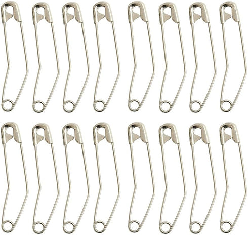 50PCS 54mm(2.1") Curved Safety Pins Silver Quilting Basting Pins, Bent Safety Pins for for Art Sewing,Crafting, Knitting,Garment Fastening and Jew...