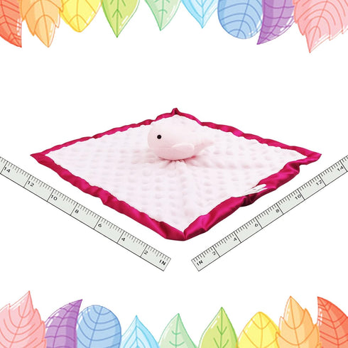 Baby Pink Whale Soft Stuffed Animal Security Blanket, Plush Whale Character Lovey Blanket, Baby Shower/Nursery Gift, Cuddly Newborn, Infant, Toddl...