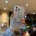 Case for iPhone 13 Pro Case Glitter Bling for Women Girls Sparkle Cover with Ring Stand Holder Cute Protective Phone Cases 6.1 inch (Silver)...