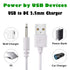 2 Pack 2.7ft Replacement DC Charging Cable, USB to DC 2.5mm Fast Charger Cord Adapter - 2.5mm (This is NOT Barrel Jack)......