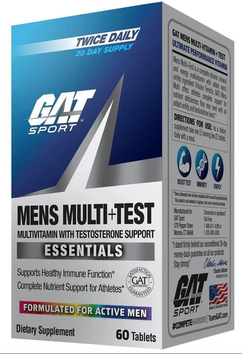 GAT SPORT Men's Multi + Test, Premium Multivitamin Tablets (60 Count)...