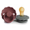 FRIGG Daisy Natural Rubber Baby Pacifier | Made in Denmark | BPA-Free (Woodchuck/French Gray, 0-6 Months) 2-Pack...