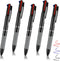 5 Pcs 3 in 1 Multicolor Ballpoint Pens, 0.7mm Black Blue Red Ink Rollerball Pen Soft Grip Retractable Fine Point Pens Multicolor Ink Pens for Jour...