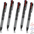 5 Pcs 3 in 1 Multicolor Ballpoint Pens, 0.7mm Black Blue Red Ink Rollerball Pen Soft Grip Retractable Fine Point Pens Multicolor Ink Pens for Jour...